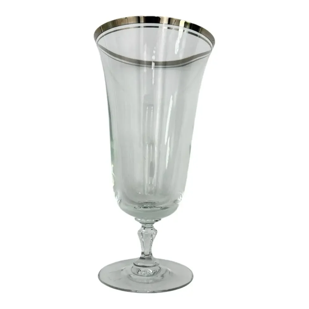 Mikasa Briarcliffe Crystal Stemware Silver Band Iced Tea Wine Glass Water Goblet